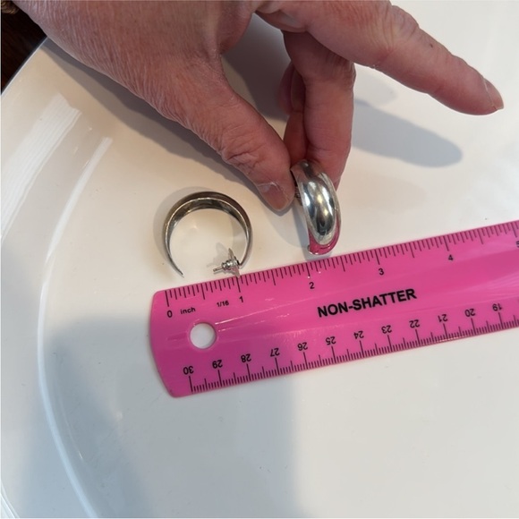 Silver Hoop Earrings - Picture 11 of 11